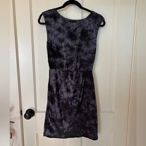 Theory Silk Black Tie-Dye Dress